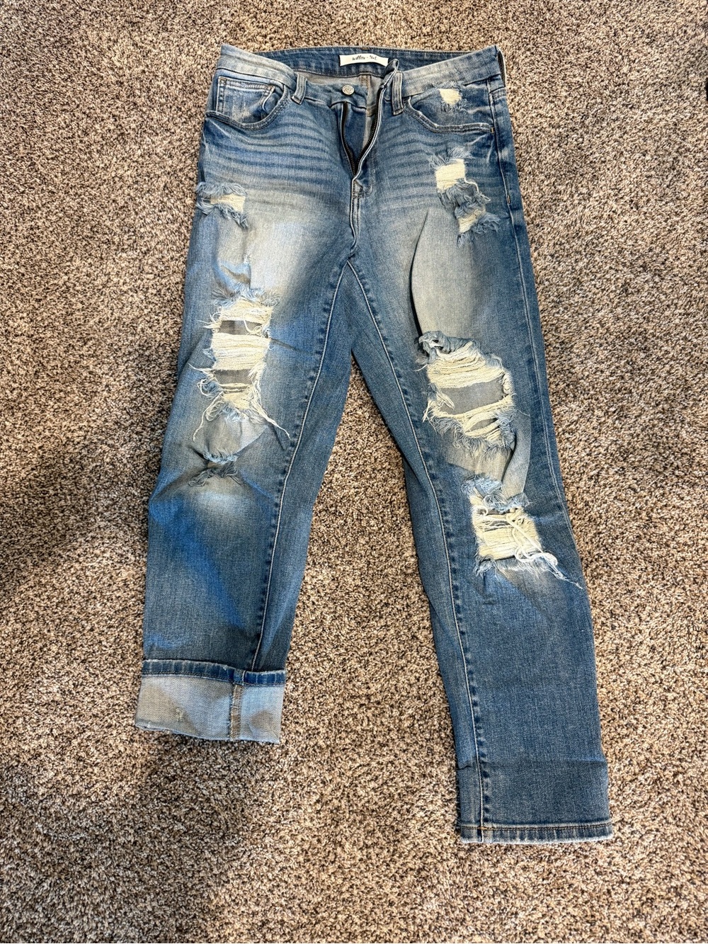 Distressed Blue Women's Jeans - Slim Fit
